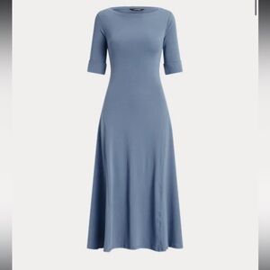 NWT Lauren Ralph Lauren  Stretch Cotton Midi Dress, Size XS